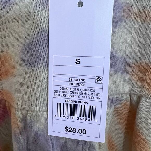 Wild Fable Tie Dye Dress Sweatshirt Mock Neck Long sleeve Pink Purple Small NWT - Picture 12 of 14